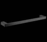 Black Square Single Towel Rail 750mm